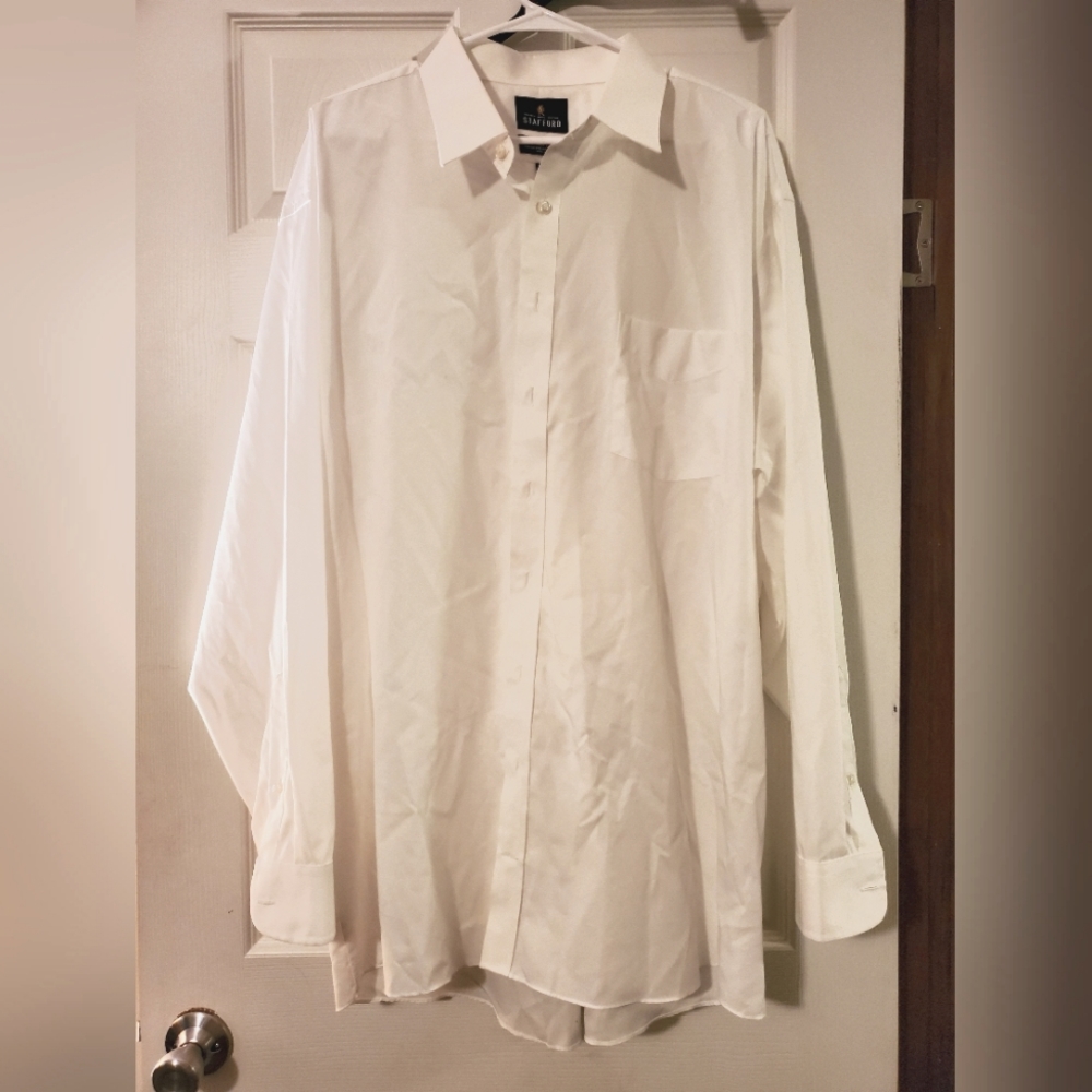 Stafford men's shirt. White. 18.5 neck